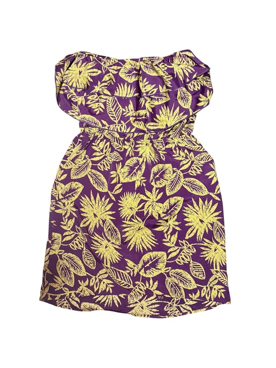 Forever 21 Dresses & Skirts - Y2K Tropical Purple and Green Floral Strapless Dress